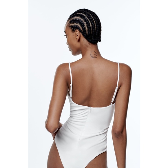 Zara Tops Nwt Zara Draped Bodysuit Xsmall Poshmark